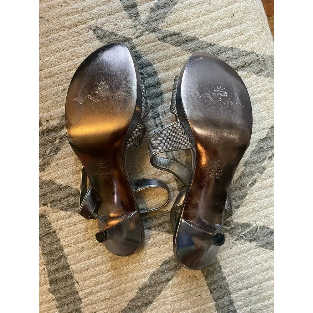 Nina Heels 10M EU 40 Silver Strappy